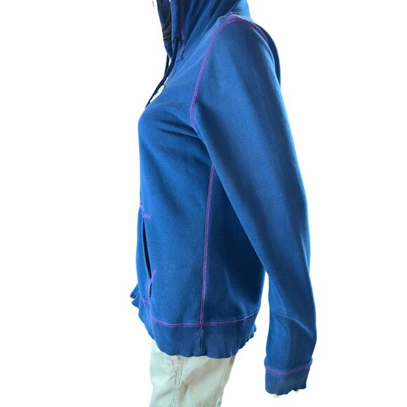 Converse Womens Vintage Front Zip Hoodie Medium Y2K Grunge Alternative - Picture 3 of 12